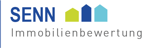 Das Bild zeigt das Logo der Sachverständigen für Immobilienbewertung in Regensburg - Katja Senn. es besteht aus dem Text SENN und Immobilienbewertung. Die 3 Symbole stehen für die Immobilienbewertung von Häusern und Wohnungen.